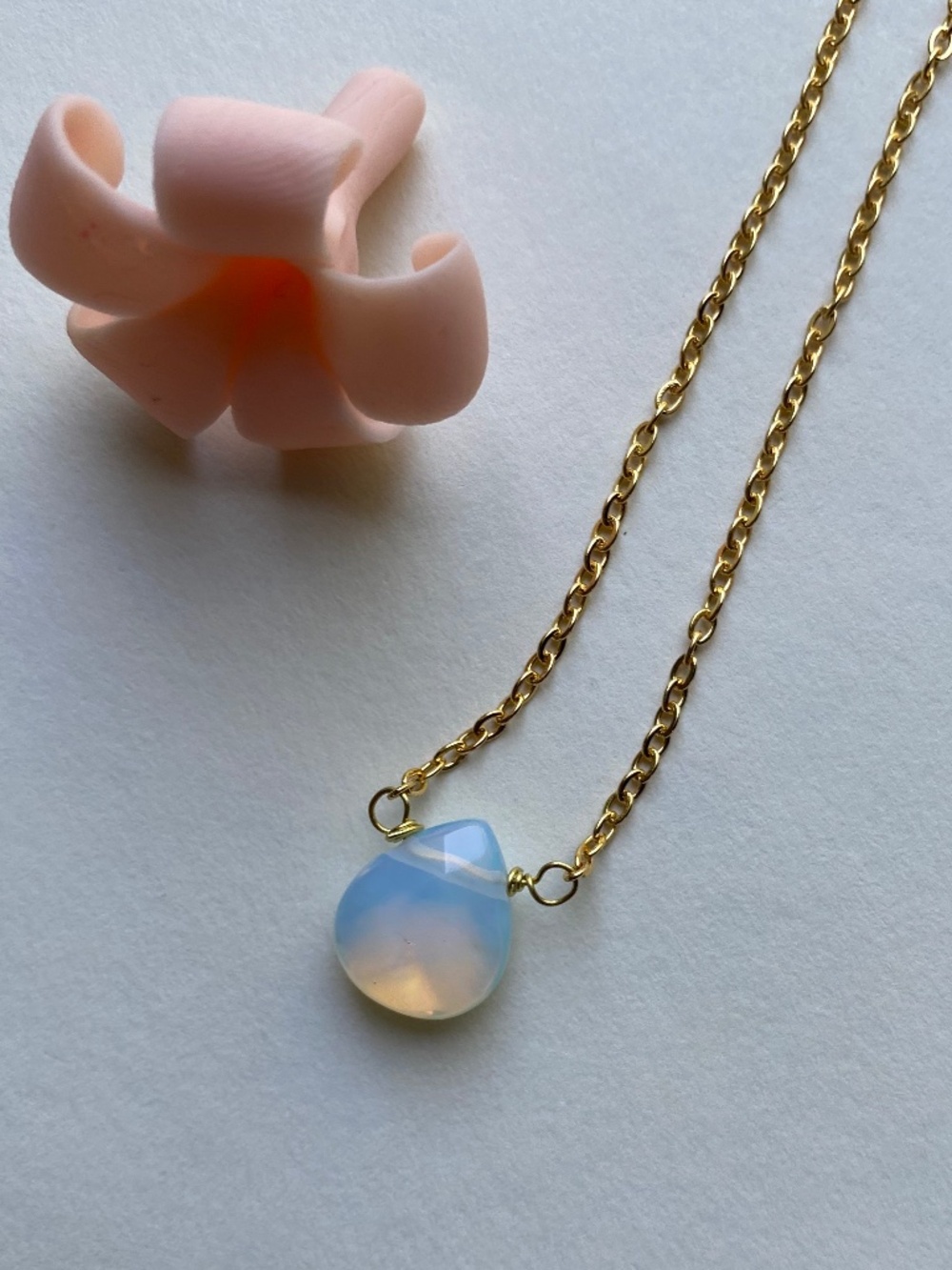 Handmade Opal Color Natural Sone Necklace